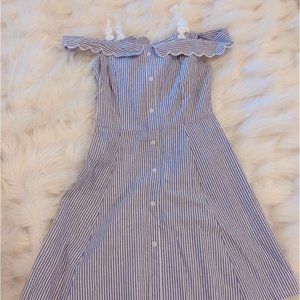 Cute Striped off shoulder Mini Dress